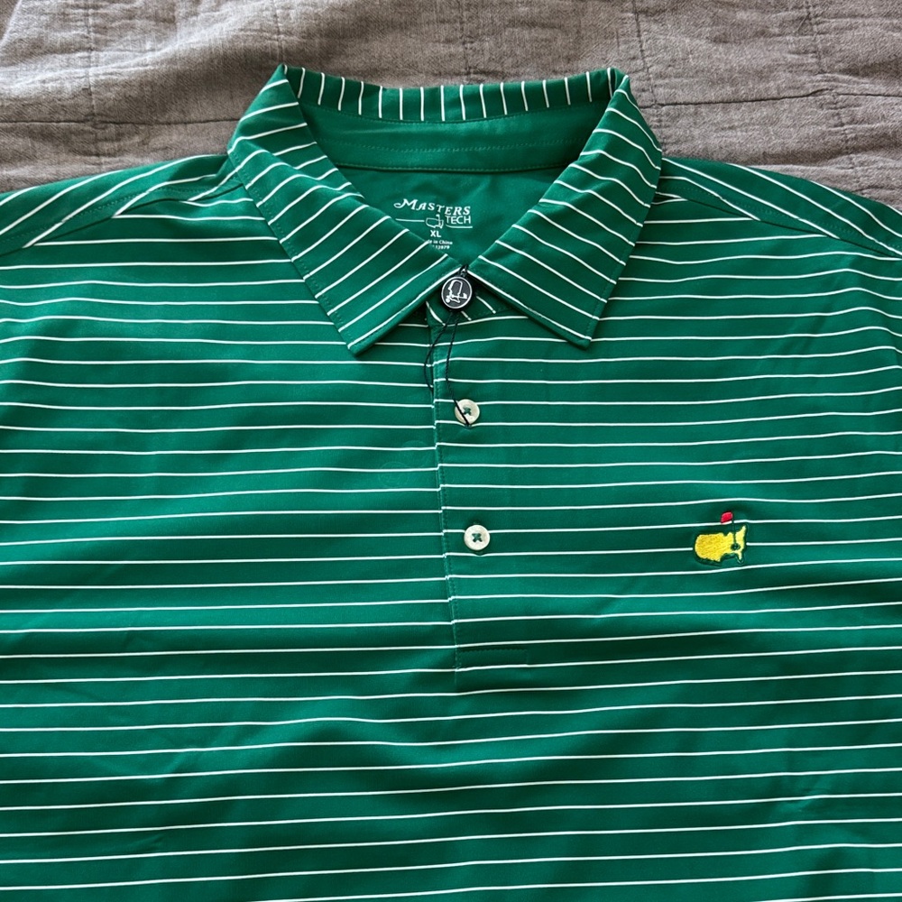 Masters Green Striped Polo Shirt